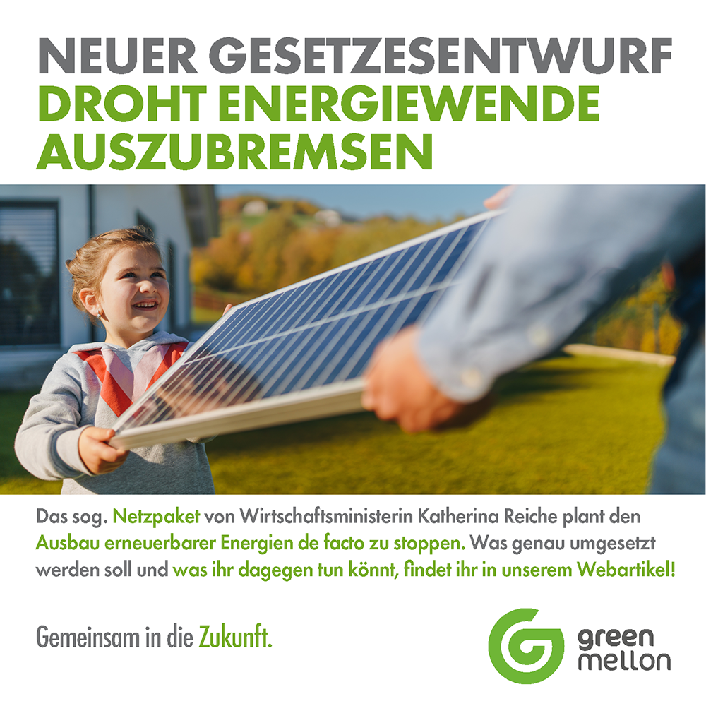 Sharepic: Neuer Gesetzesentwurf droht Energiewende auszubremsen
